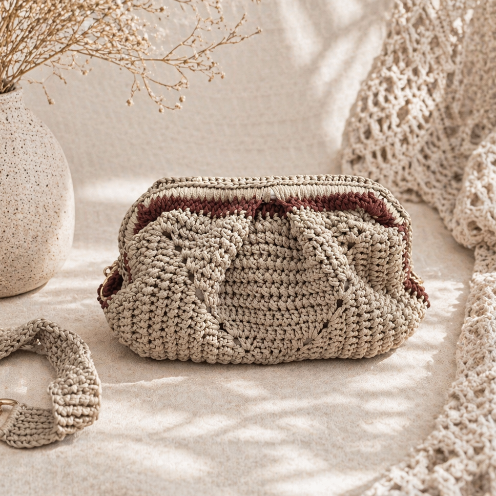 cartera crochet
bolso tejido a mano
crochet bag
nylon satinado
nylon satin bag
handmade bag
bolso artesanal
cartera beige
shoulder bag crochet
bolso de mano
cartera tejida
neutral bag
minimalist bag
handmade crochet bag
artisan bag Puerto Rico
bolso elegante
Blessed Knots
textured bag