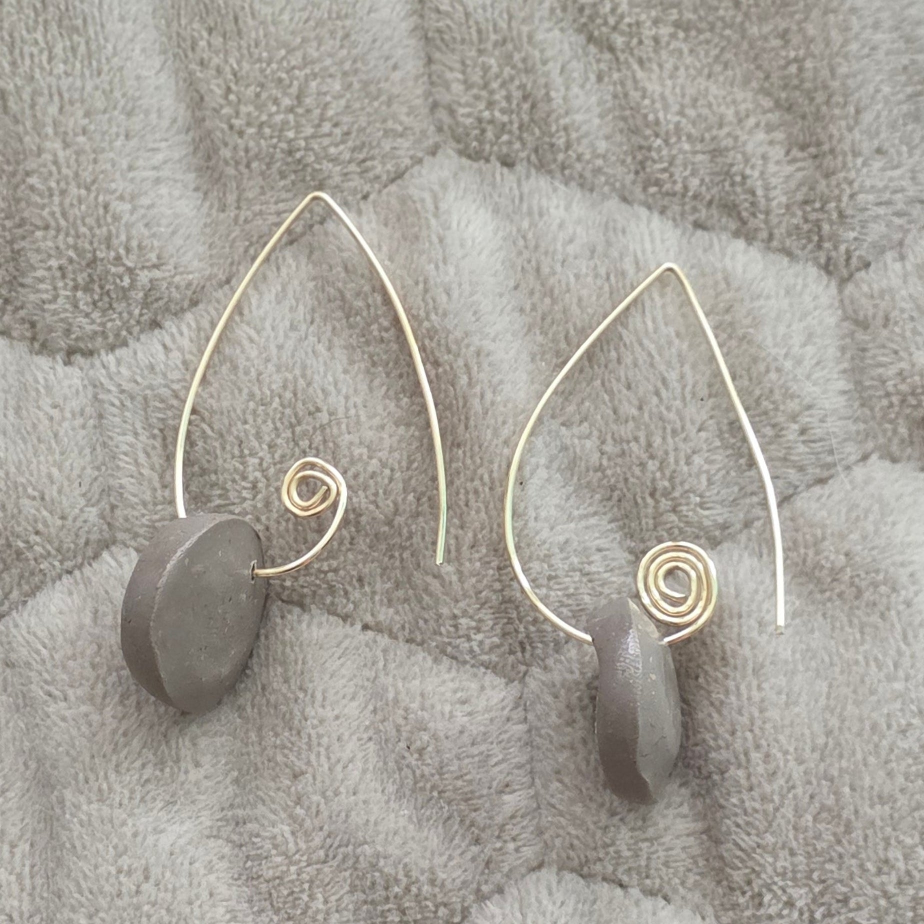 sea glass earrings, minimalist earrings, polymer clay earrings, handmade earrings, artisan jewelry, unique earrings, copper wire earrings, dainty earrings, beach jewelry, boho earrings, handcrafted jewelry, small earrings, modern earrings