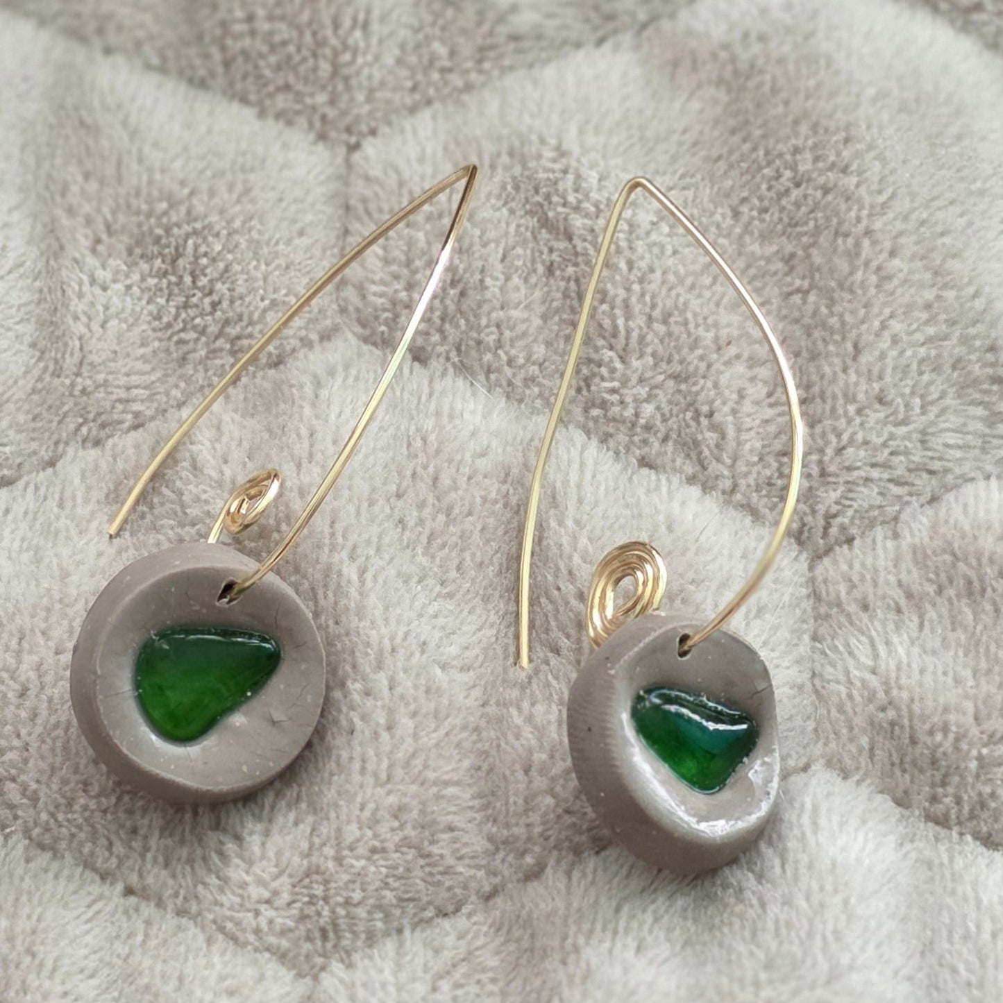 sea glass earrings, minimalist earrings, polymer clay earrings, handmade earrings, artisan jewelry, unique earrings, copper wire earrings, dainty earrings, beach jewelry, boho earrings, handcrafted jewelry, small earrings, modern earrings