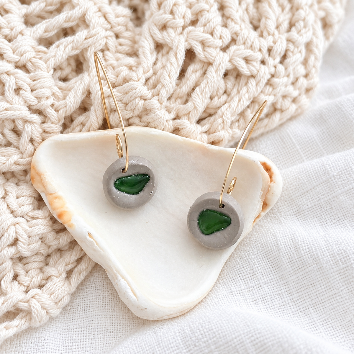 sea glass earrings, minimalist earrings, polymer clay earrings, handmade earrings, artisan jewelry, unique earrings, copper wire earrings, dainty earrings, beach jewelry, boho earrings, handcrafted jewelry, small earrings, modern earrings