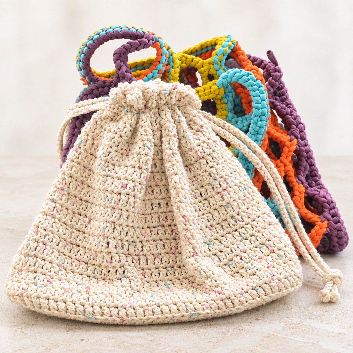 cartera crochet, tote bag, cartera versátil, shoulder bag, multicolor bag, boho chic, one of one, crochet bag.