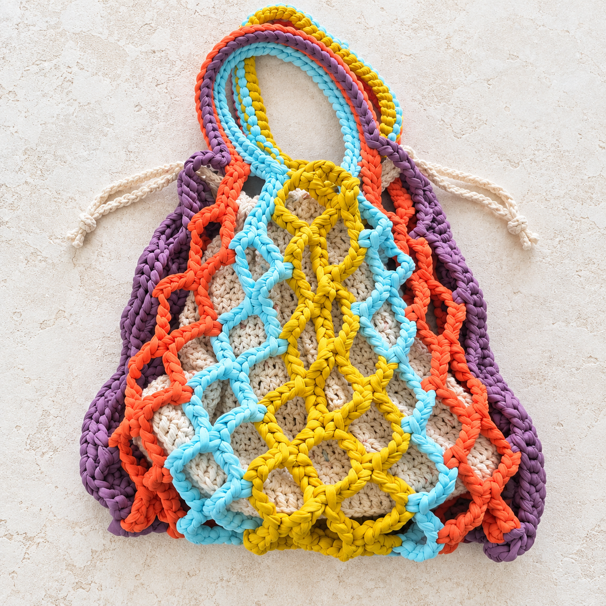 cartera crochet, tote bag, cartera versátil, shoulder bag, multicolor bag, boho chic, one of one, crochet bag.
